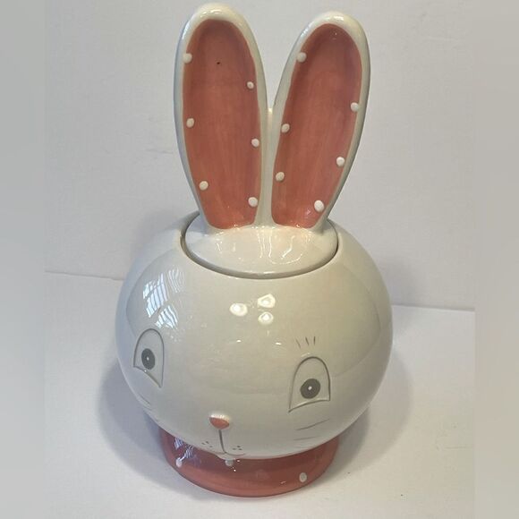 Transpac Dolomite Bunny Ears Cookie Jar - Picture 2 of 7
